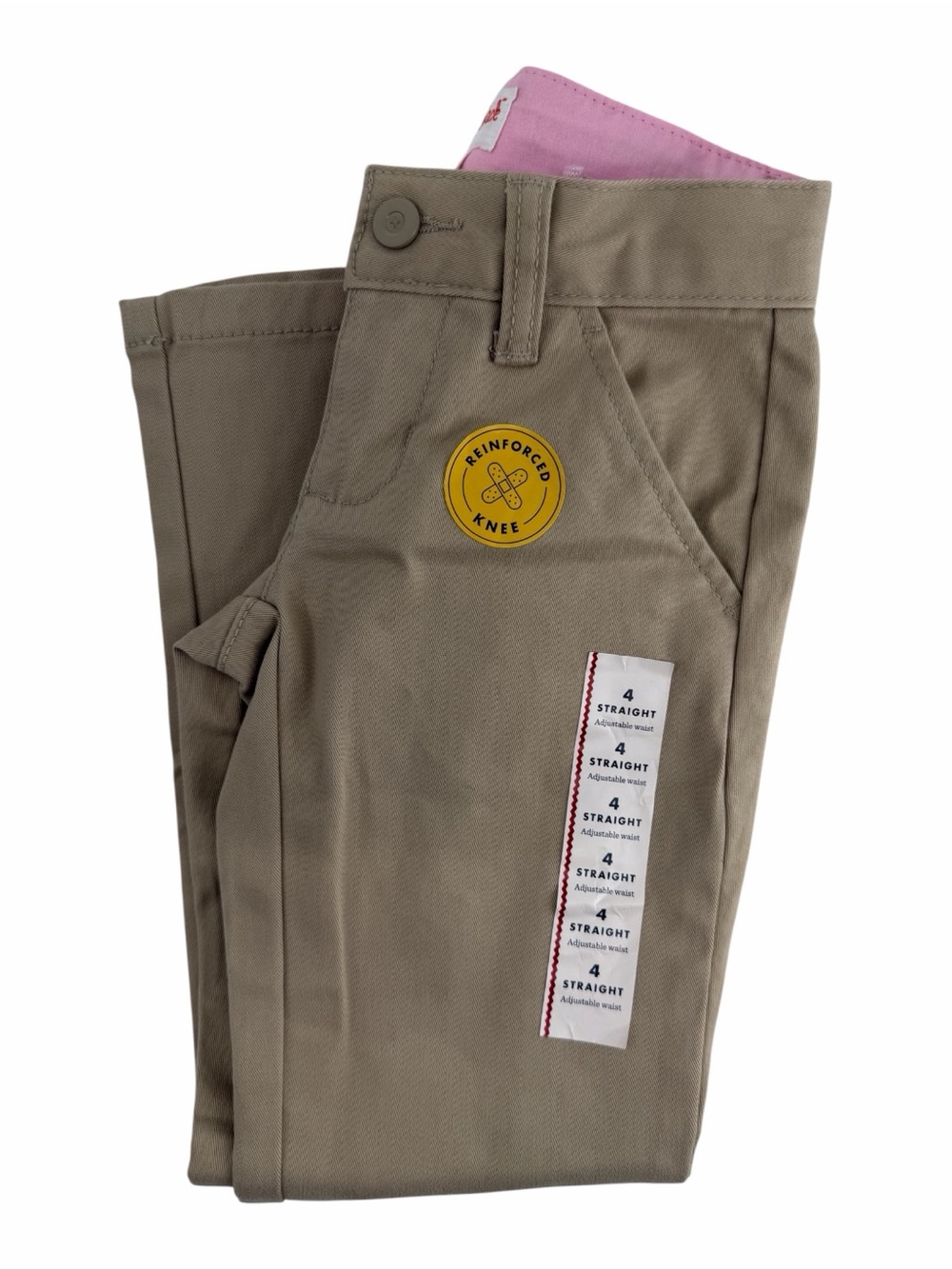 Kids Reinforced Knee Straight Pants - school uniform